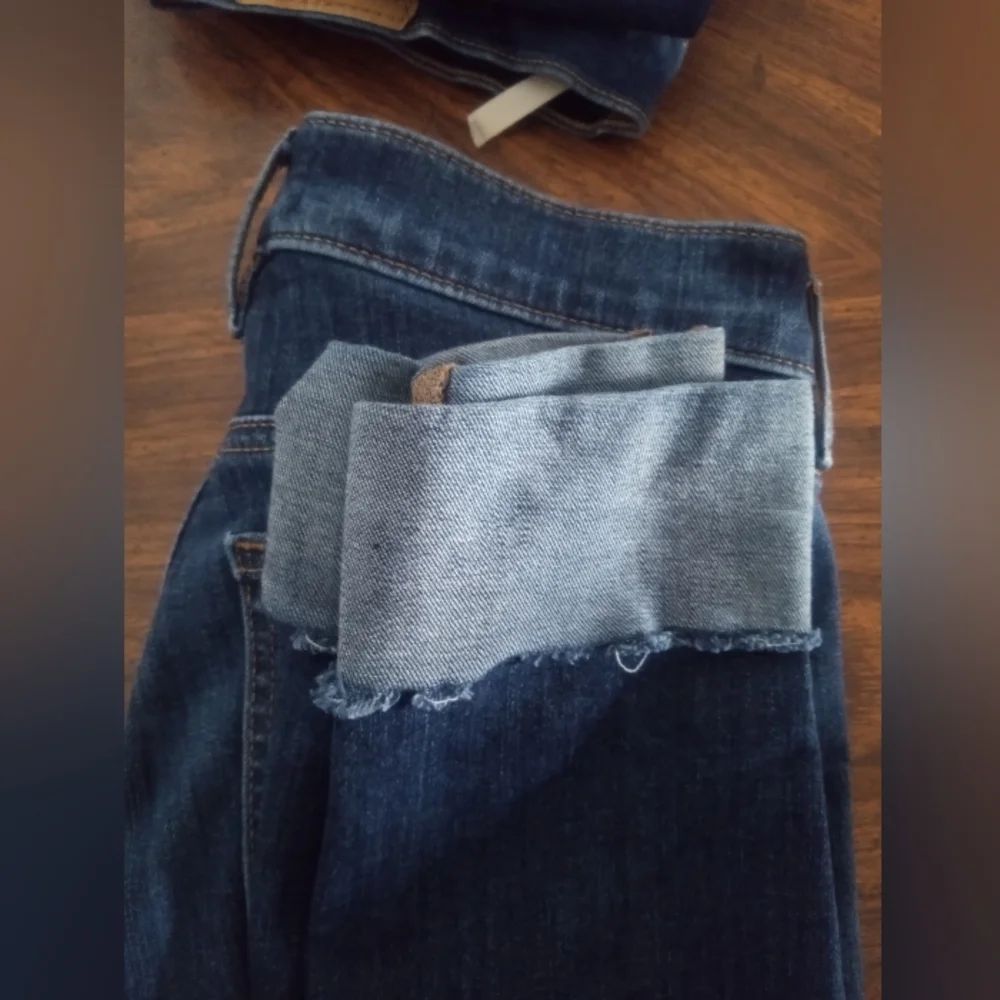 LOFT Modern Skinny Jeans Dark Wash Cuffed Ankle - Size 27/4 - Picture 6 of 9